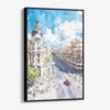 01 - Framed Spain Madrid Watercolor Canvas Print - Vertical - Main.jpg