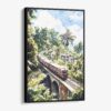 01 - Framed Sri Lanka Train Watercolor Canvas Print - Vertical - Main.jpg