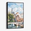 01 - Framed Strasbourg France Watercolor Canvas Print - Vertical - Main.jpg