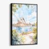 01 - Framed Sydney Australia Opera House Watercolor Canvas Print - Vertical - Main.jpg