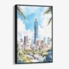 01 - Framed Taipei Watercolor Canvas Print - Vertical - Main.jpg