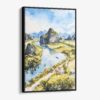 01 - Framed Tam coc ninh binh Watercolor Canvas Print - Vertical - Main.jpg