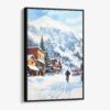 01 - Framed Telluride colorado Watercolor Canvas Print - Vertical - Main.jpg