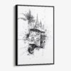 01 - Framed Thailand - Tuk Tuk 1 - Pencil Canvas Print - Vertical - Main.jpg