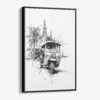 01 - Framed Thailand - Tuk Tuk 2 - Pencil Canvas Print - Vertical - Main.jpg