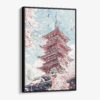 01 - Framed Tokyo Sakura - Watercolor Canvas Print - Vertical - Main.jpg