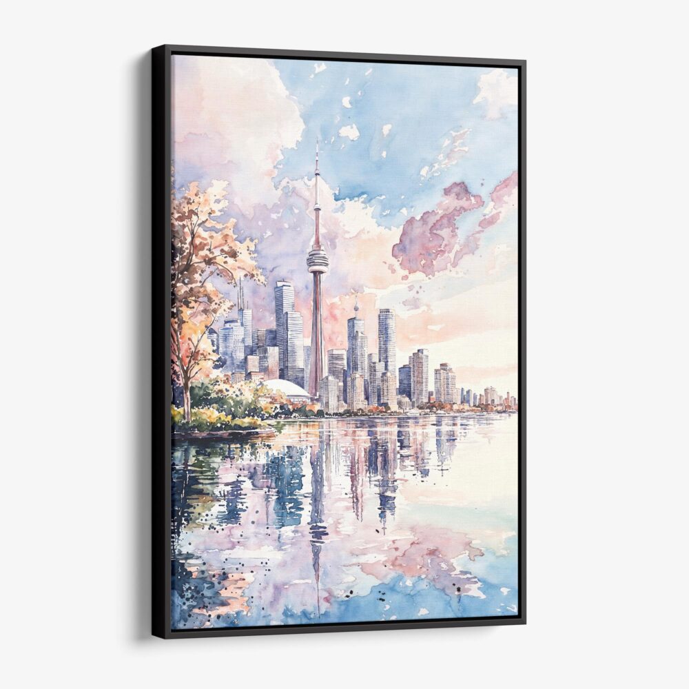 01 - Framed Toronto - Watercolor Canvas Print - Vertical - Main.jpg 01 - Framed Toronto - Watercolor Canvas Print - Vertical - Main.jpg
