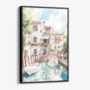 01 - Framed Venice Canal - Watercolor Canvas Print - Vertical - Main.jpg