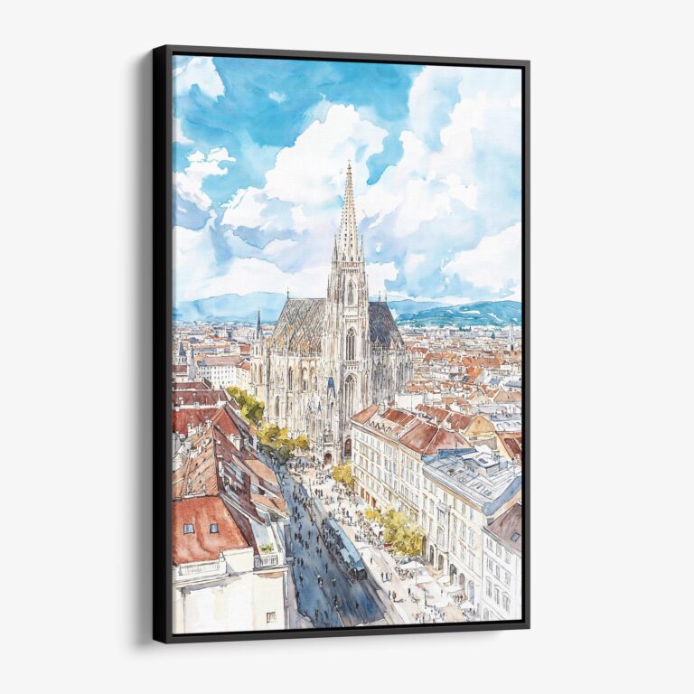 01 - Framed Vienna Watercolor Canvas Print - Vertical - Main.jpg