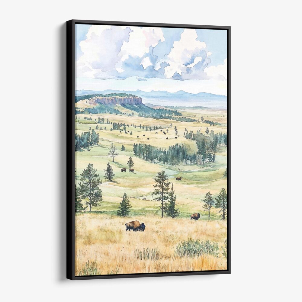 01 - Framed Wind Cave National Park Watercolor Canvas Print - Vertical - Main.jpg 01 - Framed Wind Cave National Park Watercolor Canvas Print - Vertical - Main.jpg