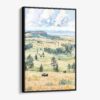01 - Framed Wind Cave National Park Watercolor Canvas Print - Vertical - Main.jpg