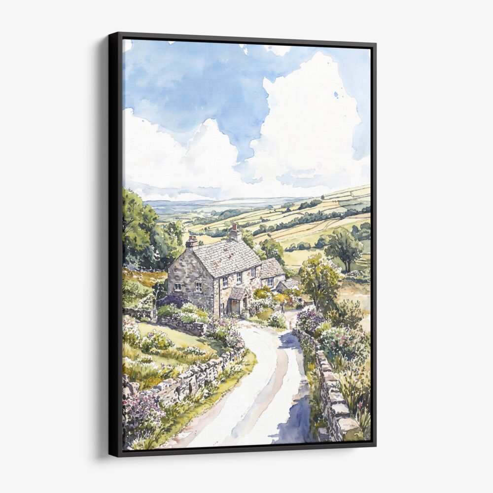 01 - Framed Yorkshire Dales Watercolor Canvas Print - Vertical - Main.jpg 01 - Framed Yorkshire Dales Watercolor Canvas Print - Vertical - Main.jpg