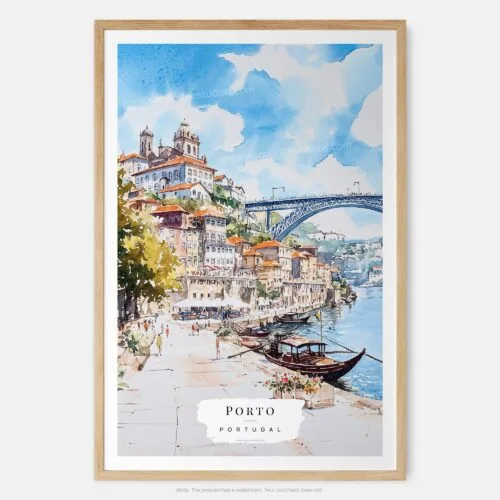 01 - Porto Ribeira Watercolor Art Print - Main - Vertical.jpg