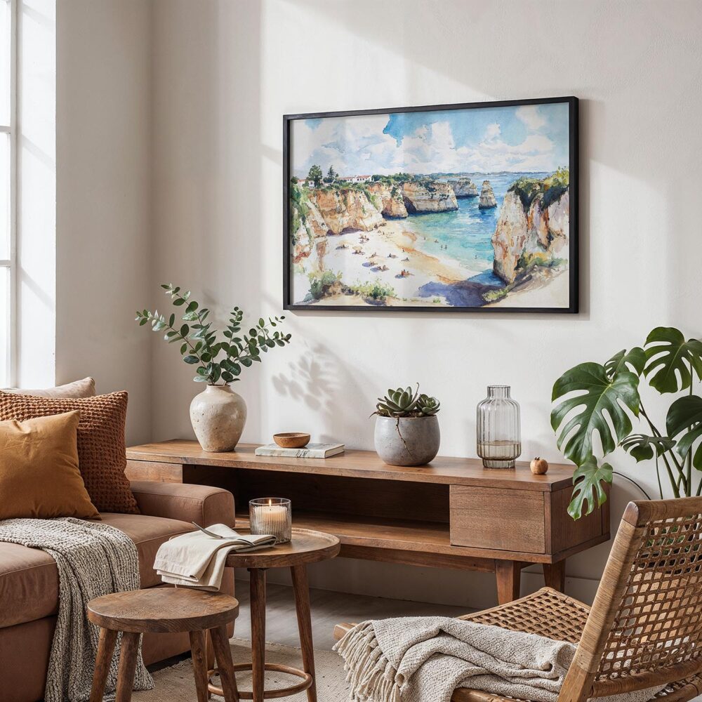 02 - 02 - Portugal Algarve Watercolor - Horizontal Art - Digital Download - Boho Living Room.jpg 02 - 02 - Portugal Algarve Watercolor - Horizontal Art - Digital Download - Boho Living Room.jpg