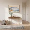02 - A Framed Blue Ridge Mountains Watercolor - Horizontal Art Print hanging in Hallway.jpg