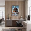 02 - Black Framed Beijing Forbidden City Watercolor Canvas Print - Home Office - Vertical.jpg