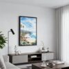 02 - Black Framed California Laguna Beach Watercolor Canvas Print - Contemporary Living Room - Vertical.jpg