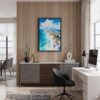 02 - Black Framed Cancun Mexico Watercolor Canvas Print - Home Office - Vertical.jpg