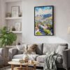02 - Black Framed Cape Town Watercolor Canvas Print - Skandinavian Living Room - Vertical.jpg