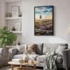 02 - Black Framed Celina Texas Watercolor Canvas Print - Skandinavian Living Room - Vertical.jpg