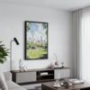 02 - Black Framed Central Park New York Watercolor Canvas Print - Contemporary Living Room - Vertical.jpg