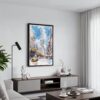 02 - Black Framed Empire State Building - Watercolor Canvas Print - Contemporary Living Room - Vertical.jpg