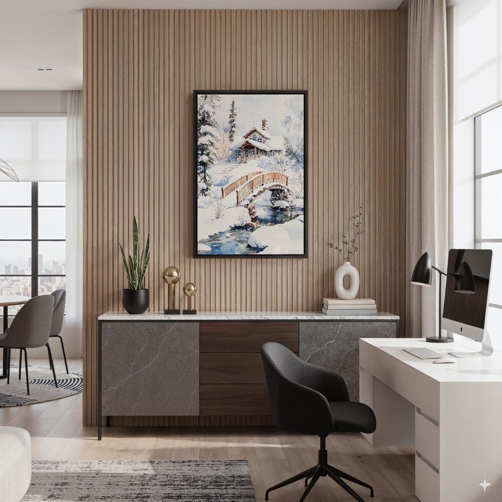 02 - Black Framed Fairbanks Alaska Winter watercolor Canvas Print - Home Office - Vertical.jpg 02 - Black Framed Fairbanks Alaska Winter watercolor Canvas Print - Home Office - Vertical.jpg