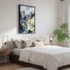 02 - Black Framed Fjadrargljufur Canyon Watercolor Canvas Print - Bedroom - Vertical.jpg