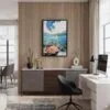 02 - Black Framed Great Barrier Reef Watercolor Canvas Print - Home Office - Vertical.jpg