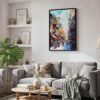 02 - Black Framed Hanoi Old Quarter Watercolor Canvas Print - Skandinavian Living Room - Vertical.jpg