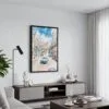 02 - Black Framed Havana Cuba Watercolor Canvas Print - Contemporary Living Room - Vertical.jpg