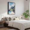 02 - Black Framed Hawaii - Nā Pali Watercolor Canvas Print - Bedroom - Vertical.jpg