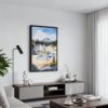 02 - Black Framed Lassen Volcanic National Park Watercolor Canvas Print - Contemporary Living Room - Vertical.jpg