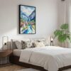 02 - Black Framed Lauterbrunnen Watercolor Canvas Print - Bedroom - Vertical.jpg