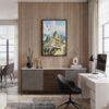02 - Black Framed Machu Picchu Watercolor Canvas Print - Home Office - Vertical.jpg