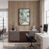 02 - Black Framed Miami Beach Watercolor Canvas Print - Home Office - Vertical.jpg