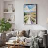 02 - Black Framed Napa Valley Vineyard Watercolor Canvas Print - Skandinavian Living Room - Vertical.jpg
