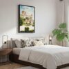02 - Black Framed Palermo Watercolor Canvas Print - Bedroom - Vertical.jpg