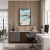 02 - Black Framed San Diego Beach Watercolor Canvas Print - Home Office - Vertical.jpg