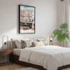 02 - Black Framed Seattle Pike Place Market Watercolor Canvas Print - Bedroom - Vertical.jpg