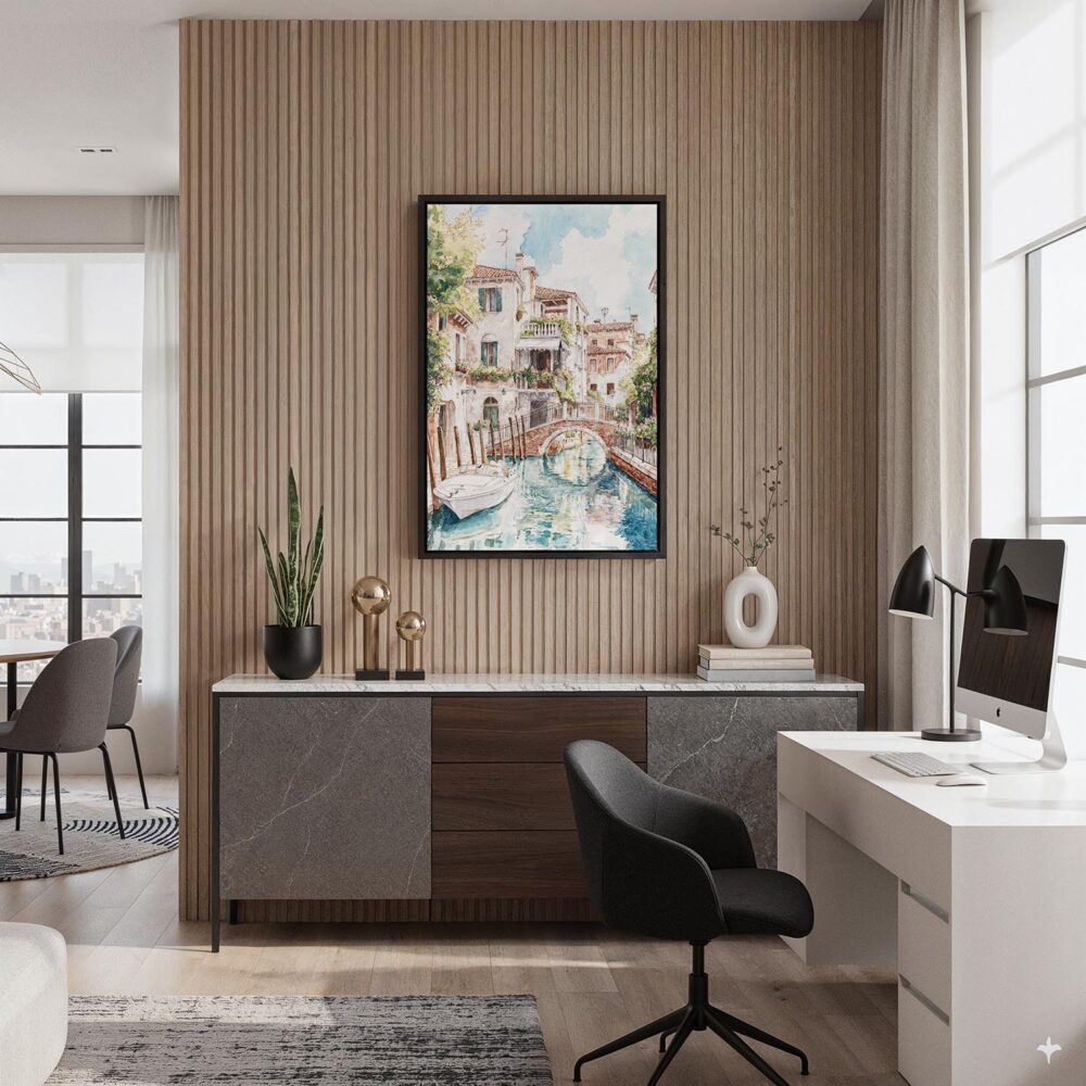 02 - Black Framed Venice Canal - Watercolor Canvas Print - Home Office - Vertical.jpg 02 - Black Framed Venice Canal - Watercolor Canvas Print - Home Office - Vertical.jpg