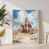 02 - Canyonlands Watercolor 2 Canvas Print with White Floater Frame - Standing on Floor - Vertical.jpg
