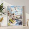 02 - Cappadocia Turkey Watercolor Canvas Print with White Floater Frame - Standing on Floor - Vertical.jpg