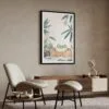 02 - Cute Frog in Japanese Bathtub Illustration - 井の中の蛙大海を知らず Art Print with Black Frame in Japandi Living Room.jpg