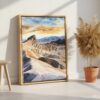 02 - Death Valley National Park Watercolor Canvas Print with Natural Floater Frame - Standing on Floor - Vertical.jpg