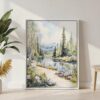 02 - Fairbanks Alaska Watercolor Canvas Print with White Floater Frame - Standing on Floor - Vertical.jpg