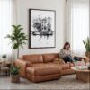 02 - Framed Amsterdam - Pencil Drawing - 3 Canvas Print - Woman Knitting on leather couch - Vertical.jpg