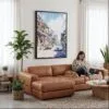 02 - Framed Bourbon Street New Orleans Watercolor Canvas Print - Woman Knitting on leather couch - Vertical.jpg