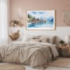 02 - Framed Brienz Watercolor - Horizontal Art Print in Boho Bedroom.jpg