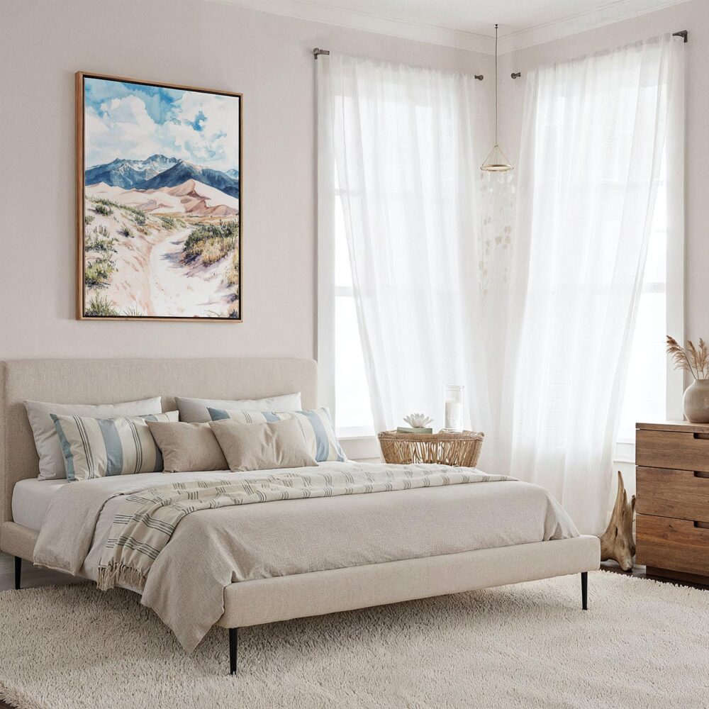 02 - Framed Great Sand Dunes watercolor Canvas Print - Coastal Bedroom - Vertical.jpg 02 - Framed Great Sand Dunes watercolor Canvas Print - Coastal Bedroom - Vertical.jpg